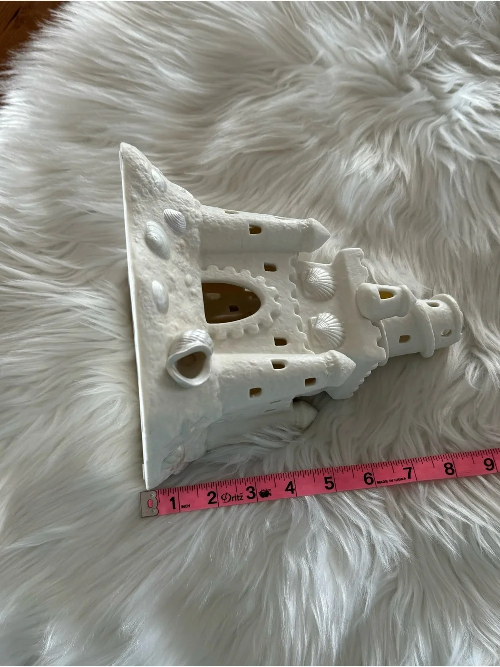 PartyLite White Bisque Sandcastle Candle Holder